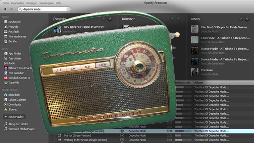 Spotify mit Transistorradio